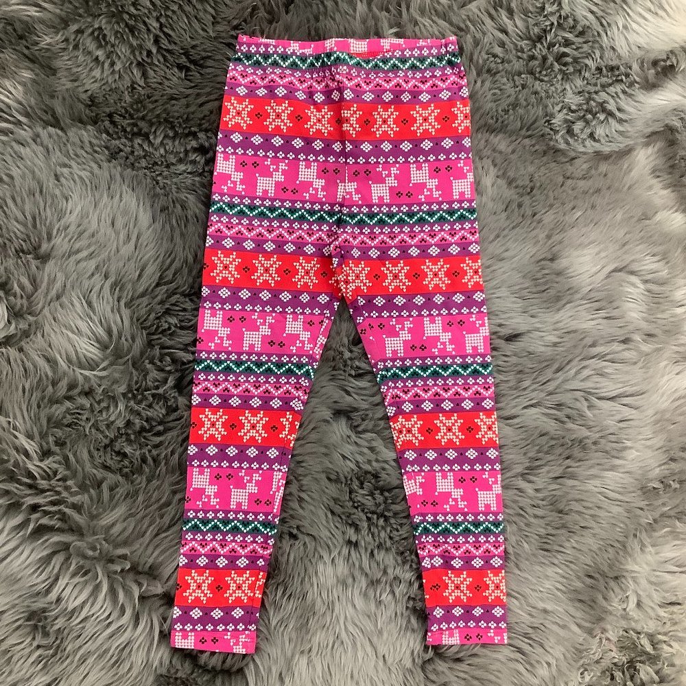 Toughskins | Girl's Print Leggings | Pink & Purple | Medium